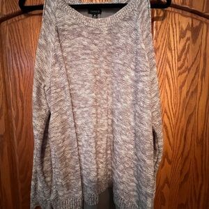 Torrid Heathered Gray Drape Back Women's Sweater